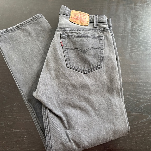 Vintage 90s 1992 Mens Levis 501 Dark Gray Button Fly Jeans 33 X 29 USA Made - Picture 1 of 11